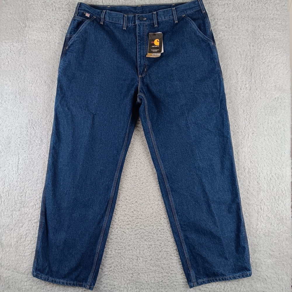 Carhartt FRB13-DNM Mens Flame Resistant FR Denim Dungaree Jeans 44x32 CAT 2 NWT
